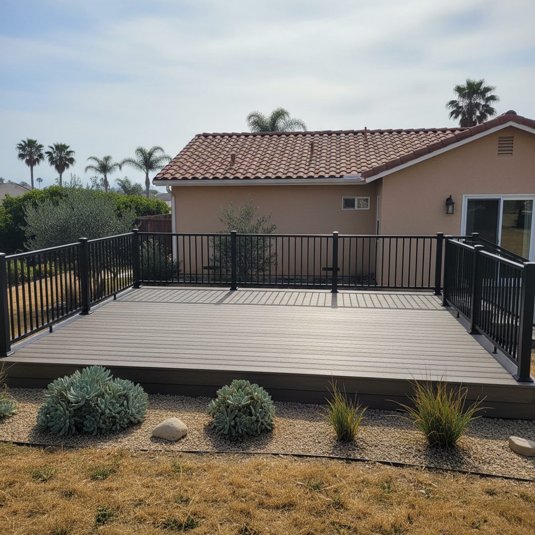 Custom Deck Design completed by Majestic Deck Company in Anaheim, CA